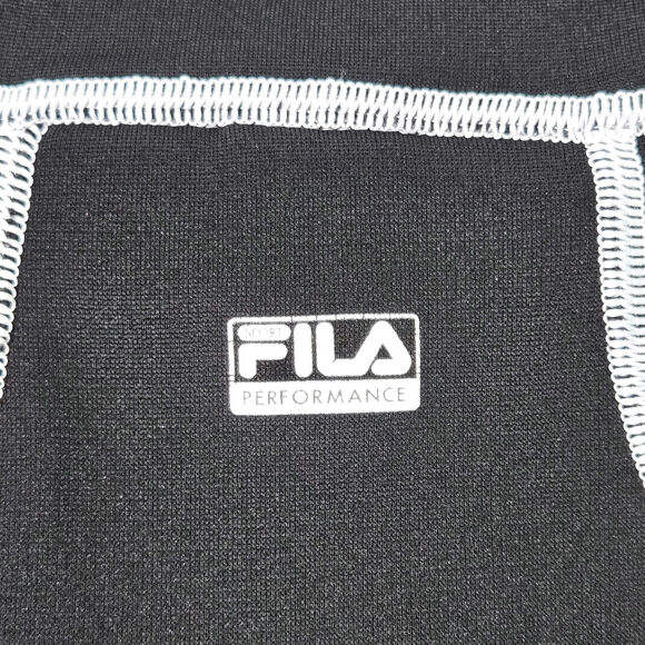 FILA Sport EUC running 1/4 zip pullover long sleeve Medium black white - Picture 6 of 16